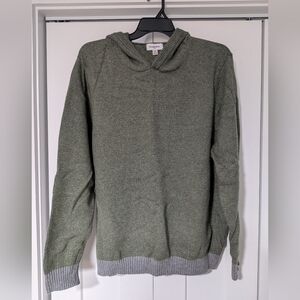 Men's Hooded Pullover Sweater Green/Gray - Goodfellow & Co Size XL